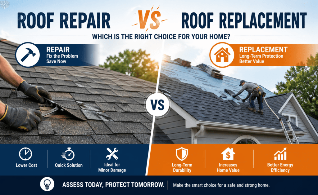 Roof Repair vs Roof Replacement: Which Is the Right Choice for Your Home?